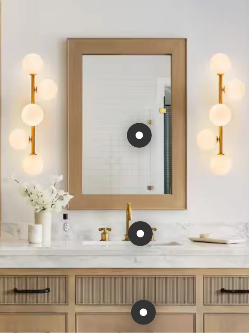 NIB Lucie 26.38 in. 5-Light Gold Modern Linear Semi-Flush Mount Ceiling Globe